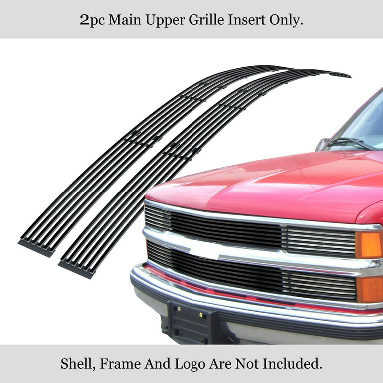 APS Compatible with 1994-1999 Chevy Blazer C K Pickup Suburban Tahoe Black Billet Grille Grill Insert C65735H